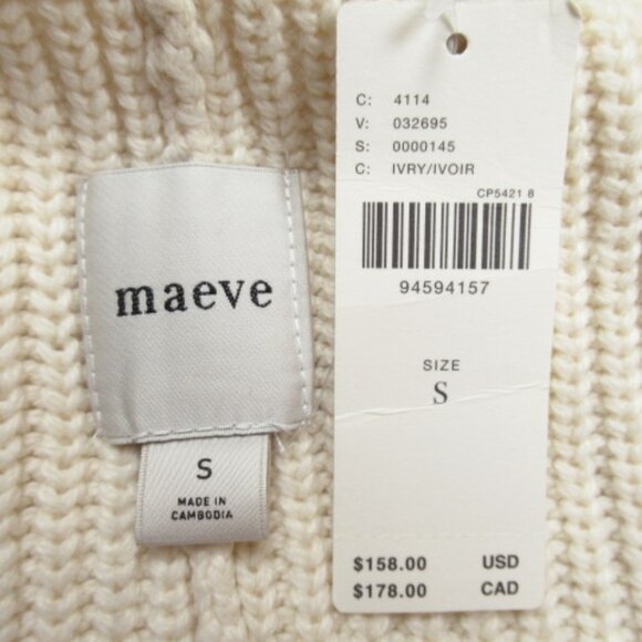 Anthropologie Maeve Belted Cable Cardigan Sweater Ivory S - Picture 12 of 12